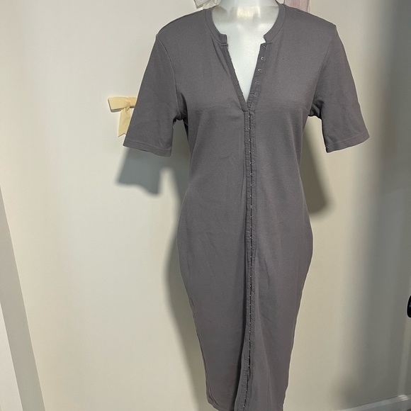 7 For All Mankind Charcoal Midi Dress - Picture 1 of 3